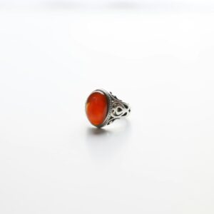 Bague Argent Pierre de Cornaline Monture Filigrane - Produit test