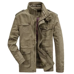 Veste Vintage Style Militaire Homme Kaki Multi-poches - Produit test